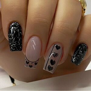 Black Heart Nail Art